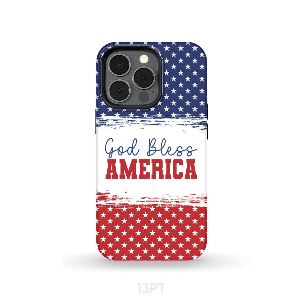 Patriotic Christian phone case: God bless America