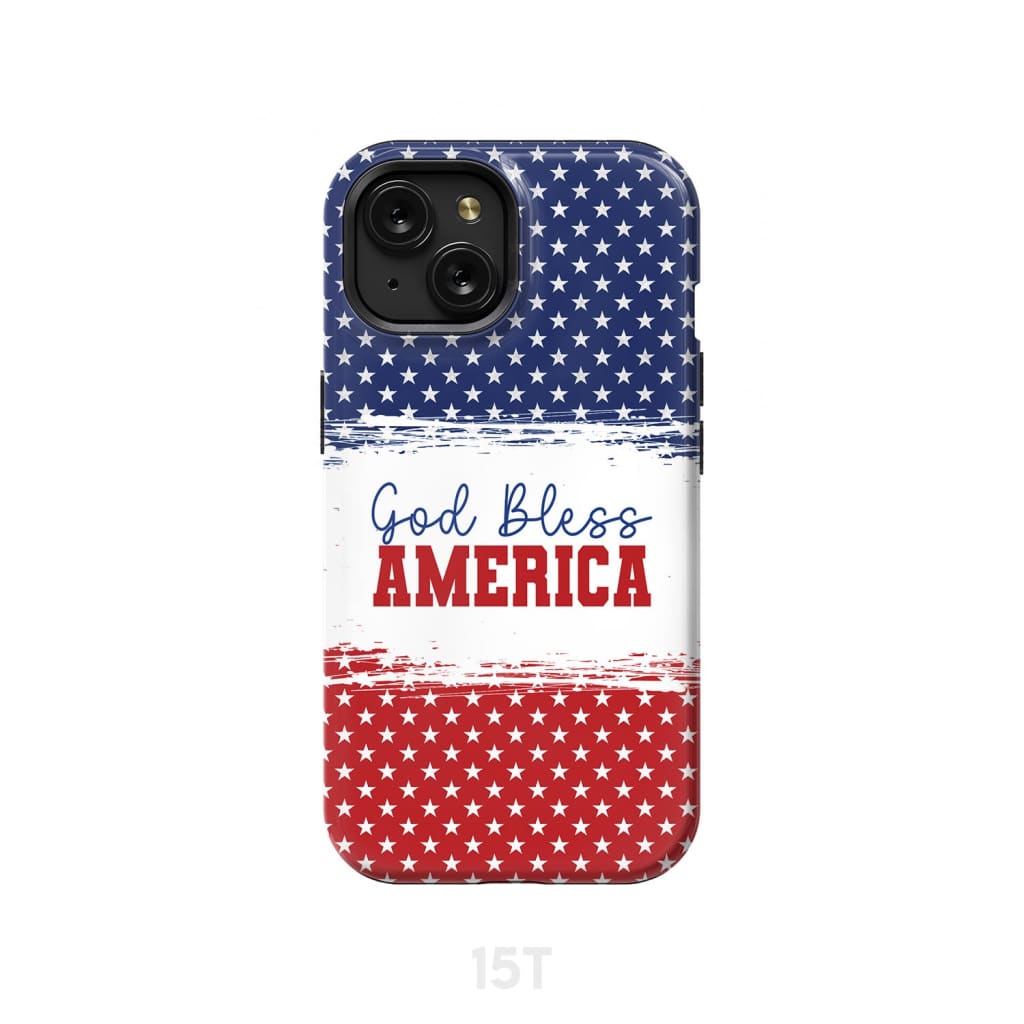 Patriotic Christian phone case: God bless America