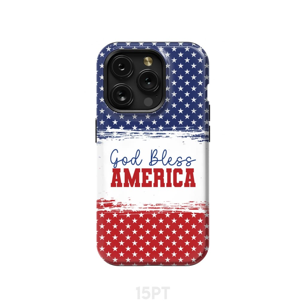 Patriotic Christian phone case: God bless America
