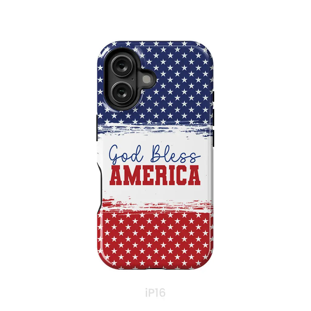 Patriotic Christian phone case: God bless America