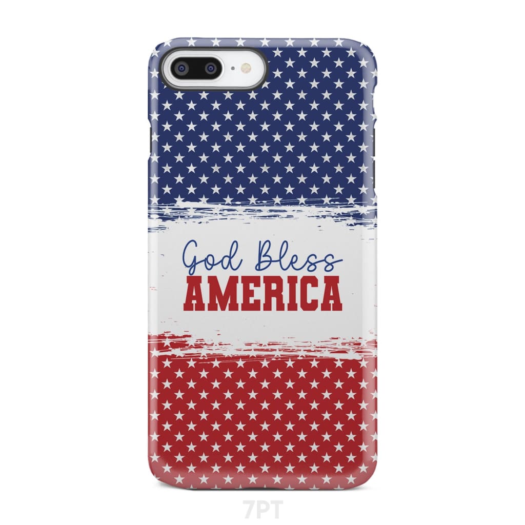 Patriotic Christian phone case: God bless America
