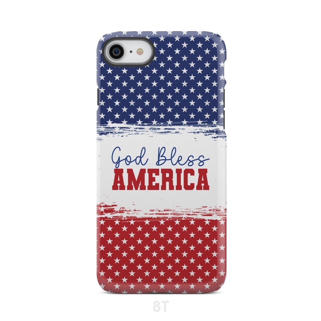 Patriotic Christian phone case: God bless America