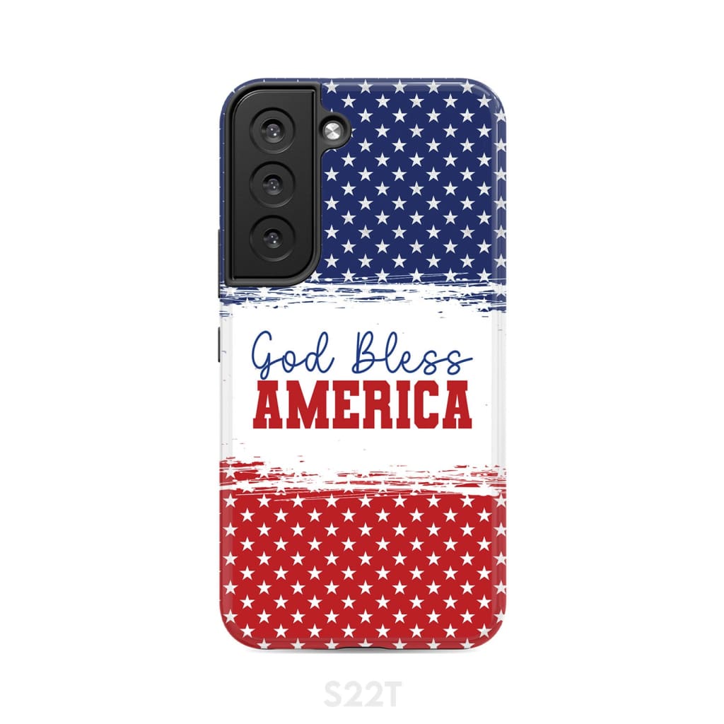 Patriotic Christian phone case: God bless America