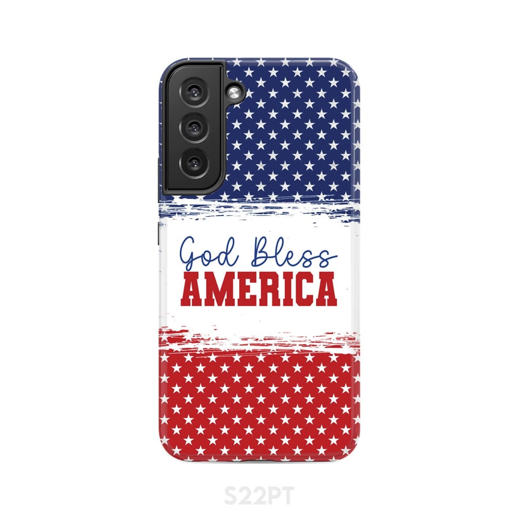 Patriotic Christian phone case: God bless America