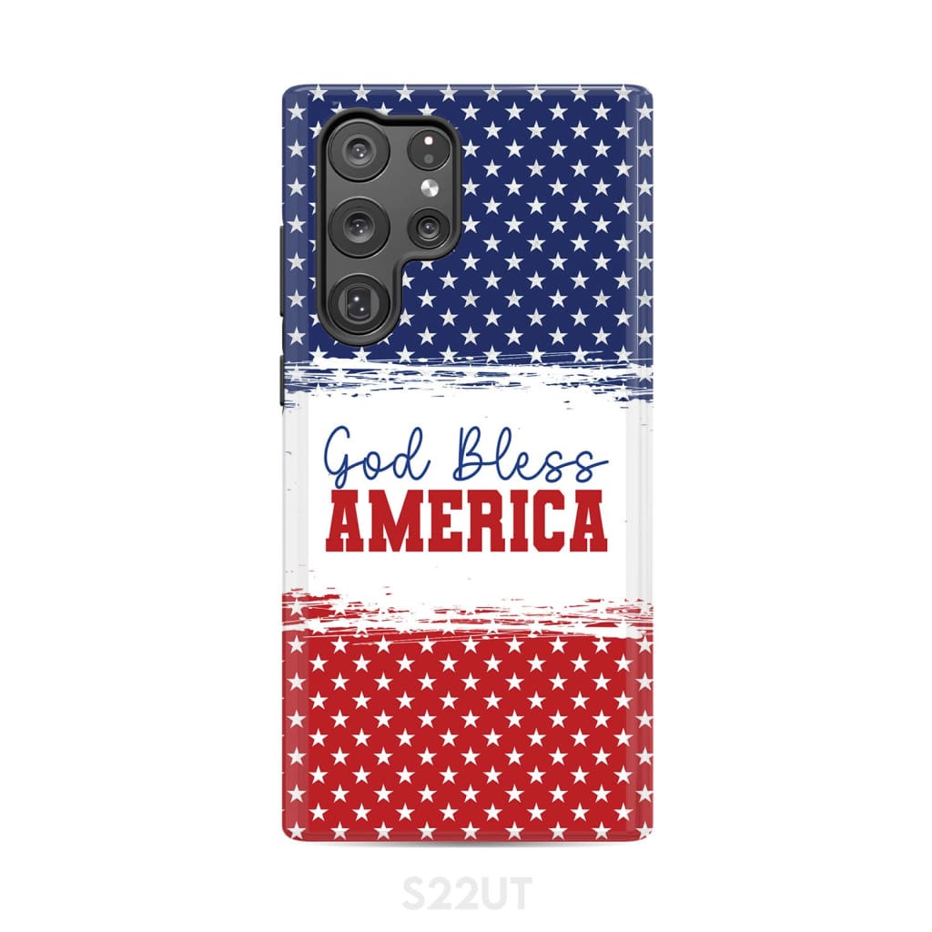 Patriotic Christian phone case: God bless America