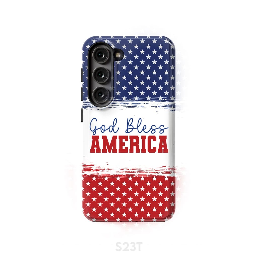 Patriotic Christian phone case: God bless America