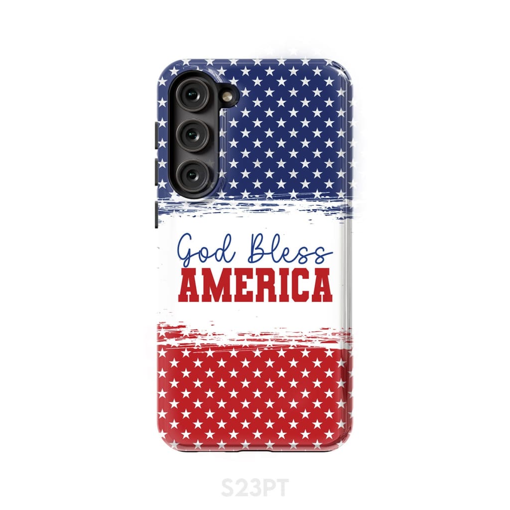 Patriotic Christian phone case: God bless America