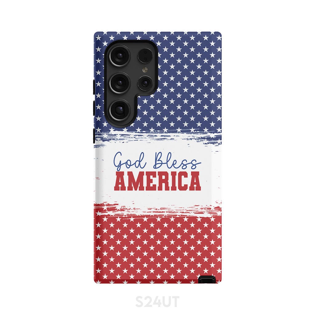 Patriotic Christian phone case: God bless America