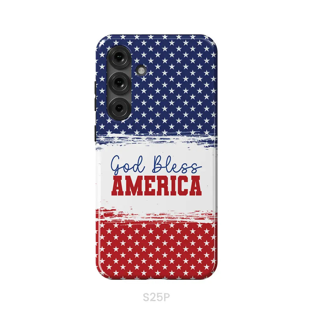 Patriotic Christian phone case: God bless America