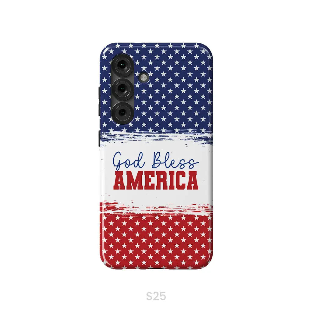 Patriotic Christian phone case: God bless America