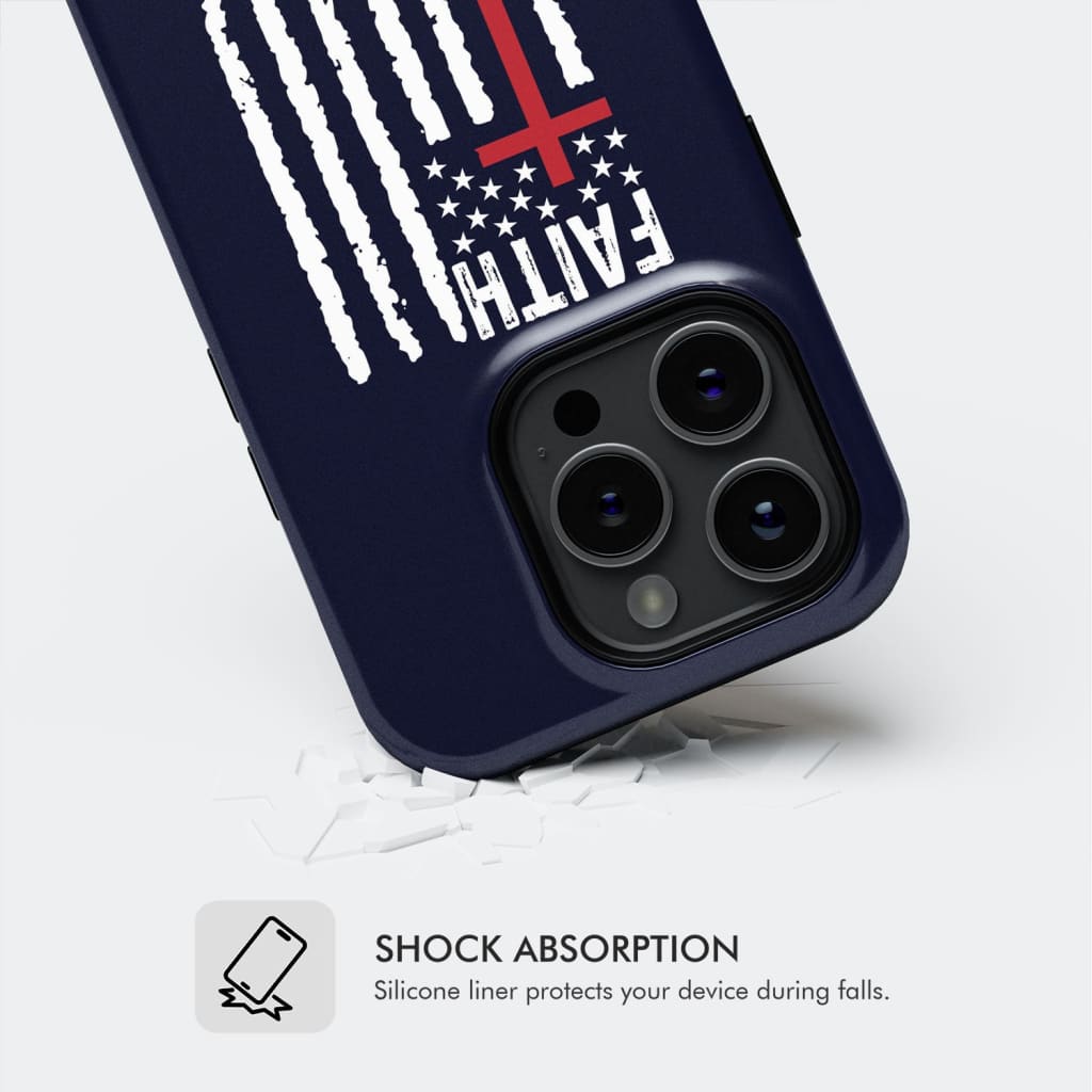 Patriotic Christian phone cases: Faith over fear American flag phone case