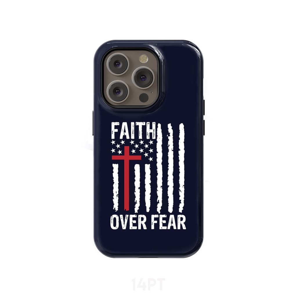 Patriotic Christian phone cases: Faith over fear American flag phone case