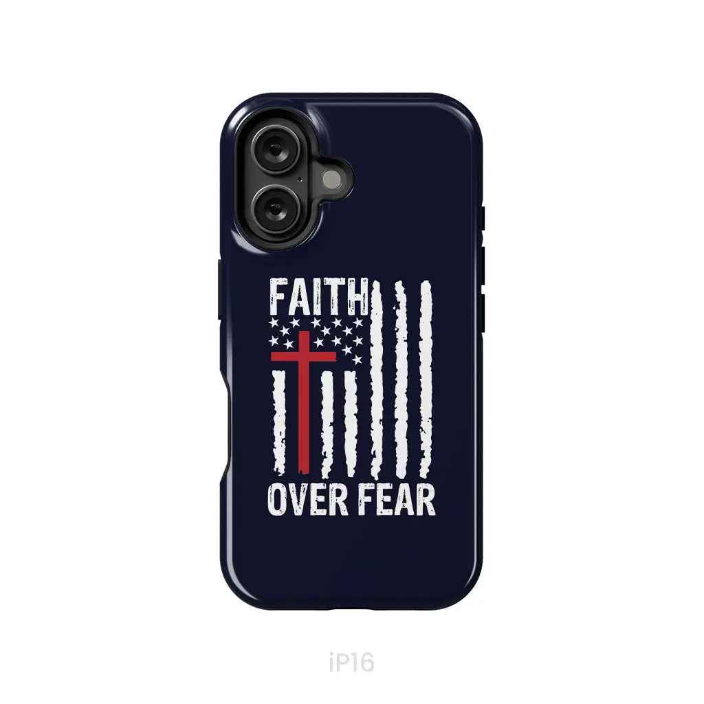 Patriotic Christian phone cases: Faith over fear American flag phone case