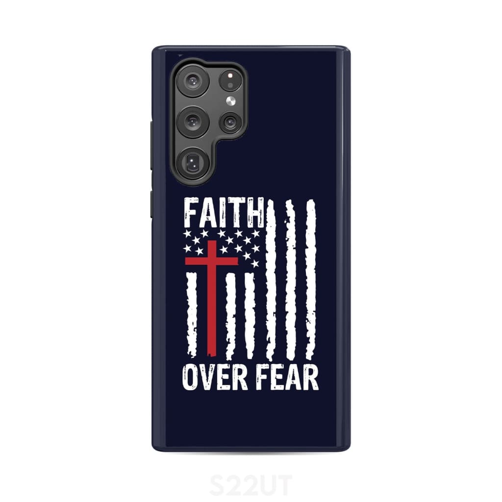 Patriotic Christian phone cases: Faith over fear American flag phone case