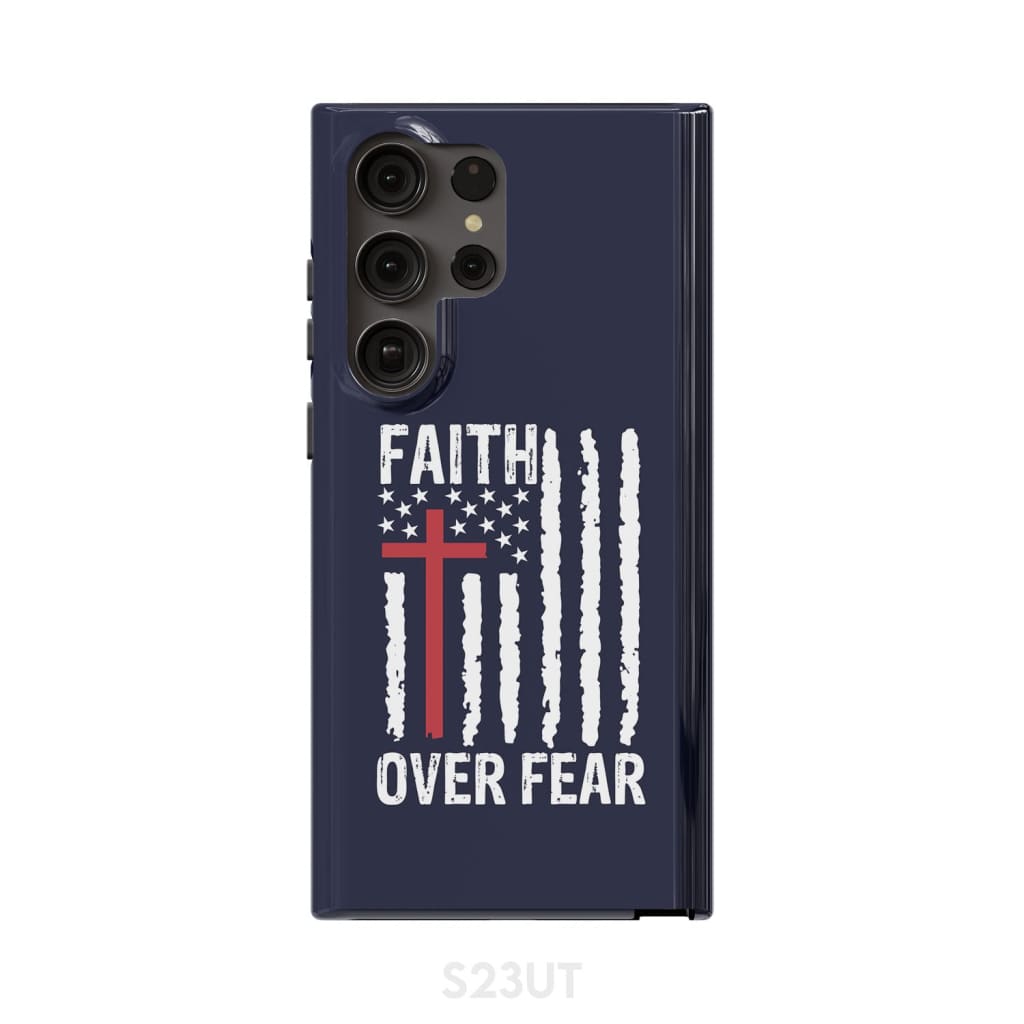 Patriotic Christian phone cases: Faith over fear American flag phone case