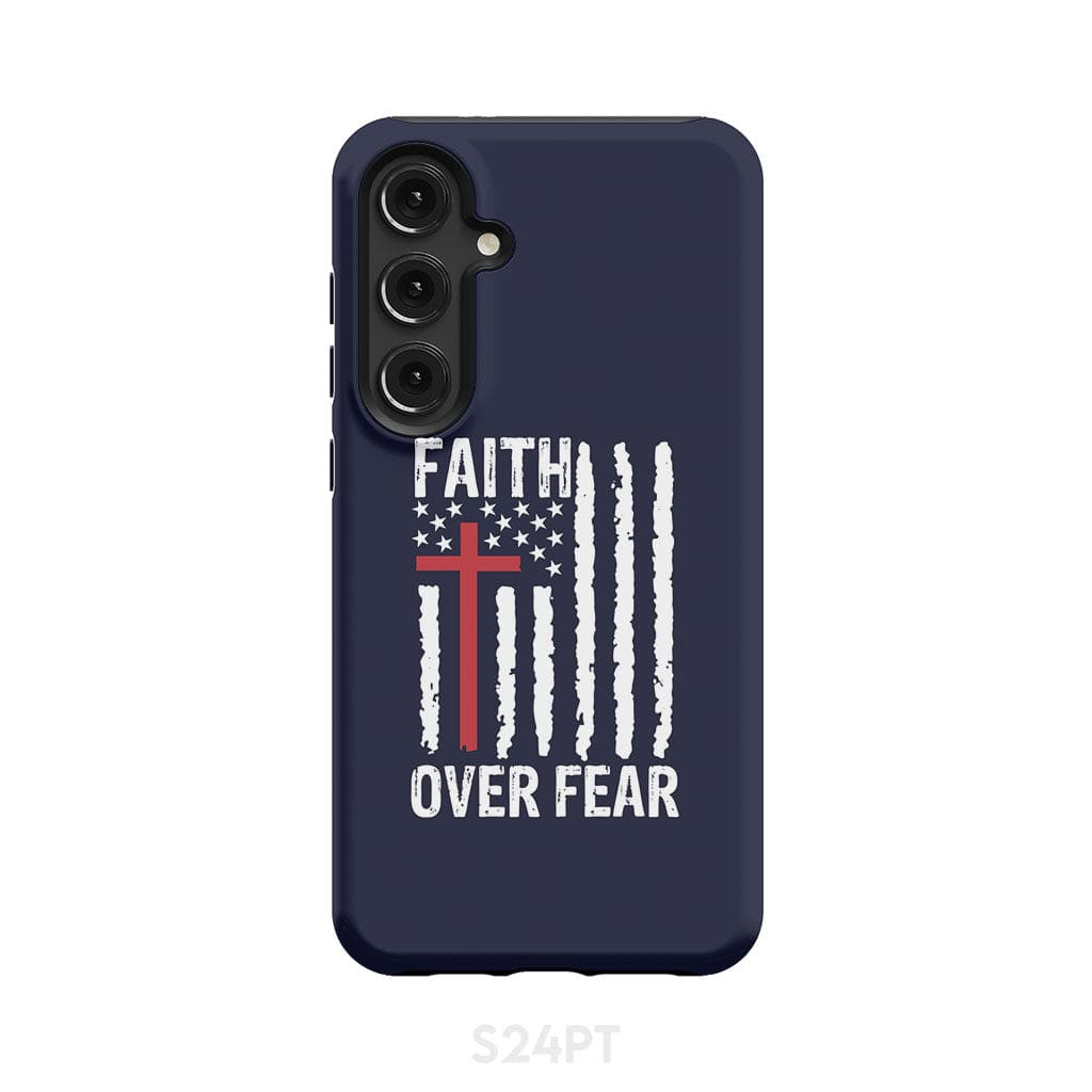 Patriotic Christian phone cases: Faith over fear American flag phone case