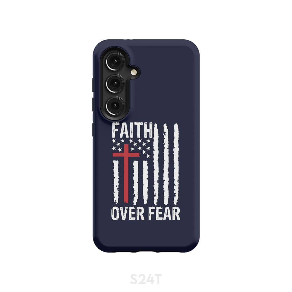 Patriotic Christian phone cases: Faith over fear American flag phone case