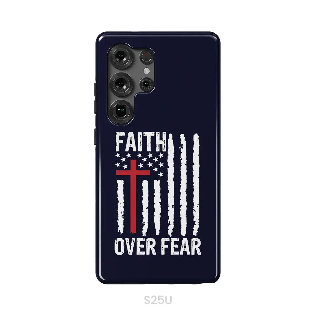 Patriotic Christian phone cases: Faith over fear American flag phone case