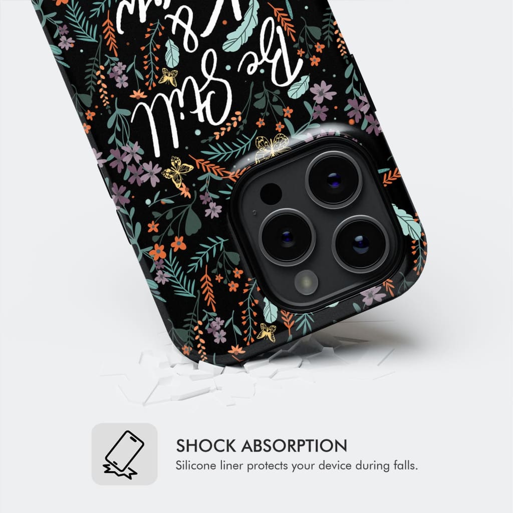 Psalm 46:10 Be still and know, Wildflowers butterflies, Christian phone case