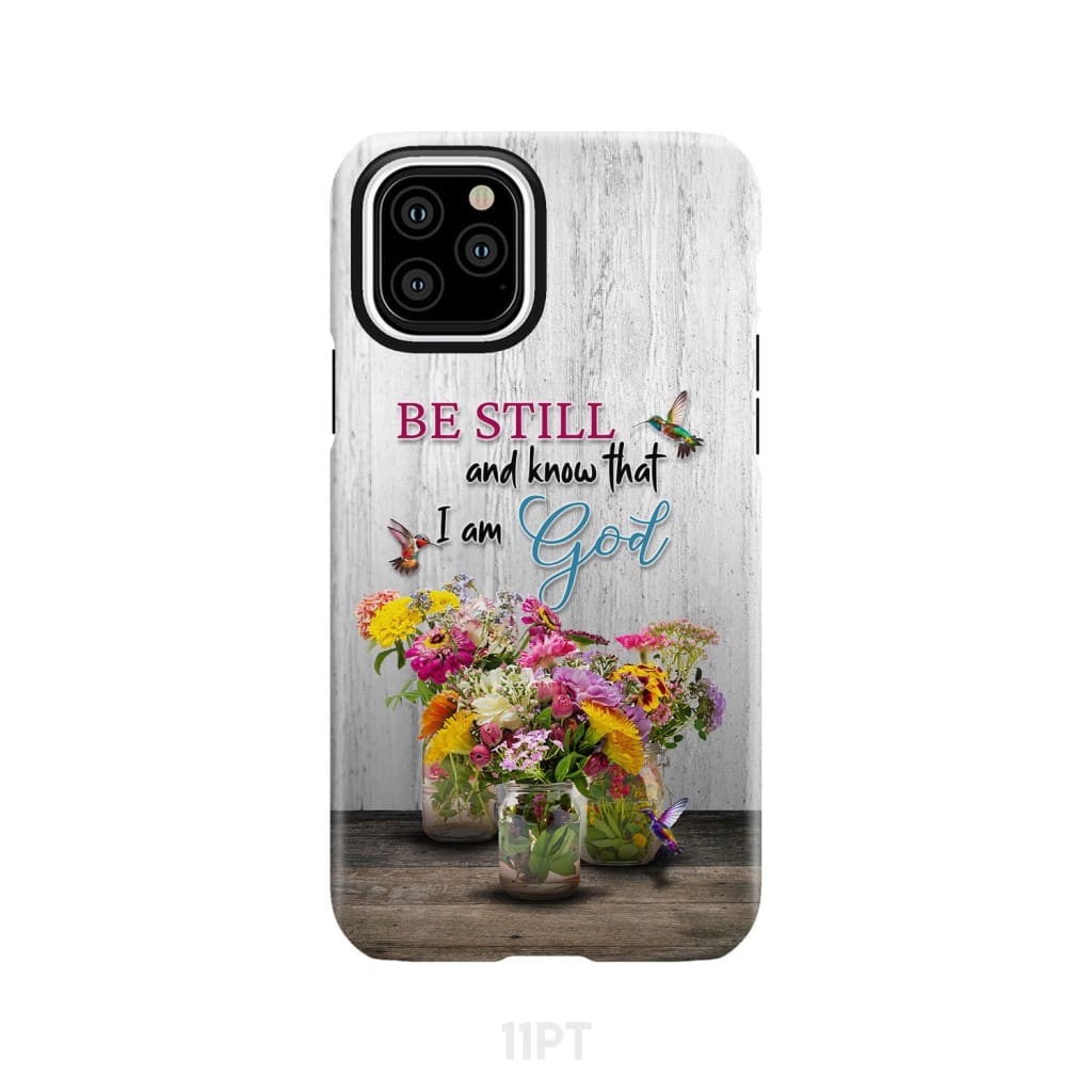 Psalm 46:10 Be Still and Know, Hummingbirds, Vase of Flowers, Phone Case