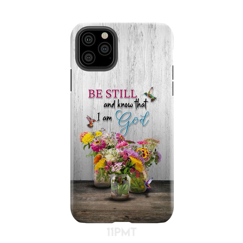 Psalm 46:10 Be Still and Know, Hummingbirds, Vase of Flowers, Phone Case