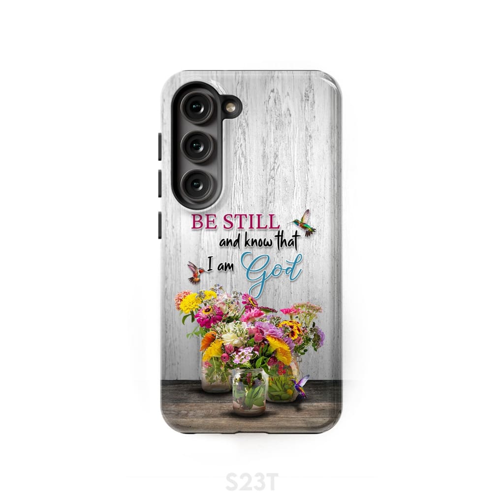 Psalm 46:10 Be Still and Know, Hummingbirds, Vase of Flowers, Phone Case