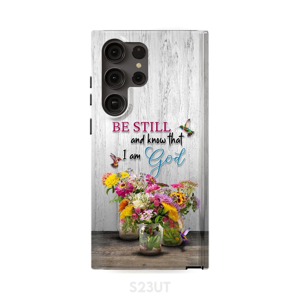 Psalm 46:10 Be Still and Know, Hummingbirds, Vase of Flowers, Phone Case