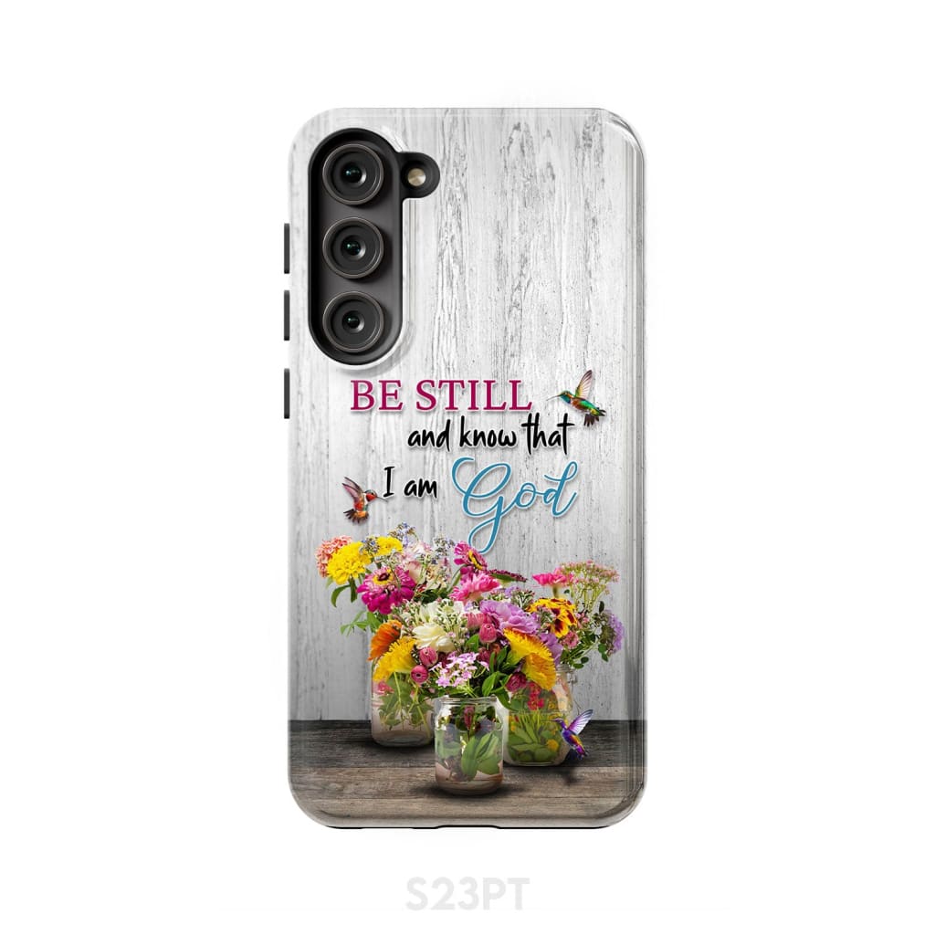 Psalm 46:10 Be Still and Know, Hummingbirds, Vase of Flowers, Phone Case