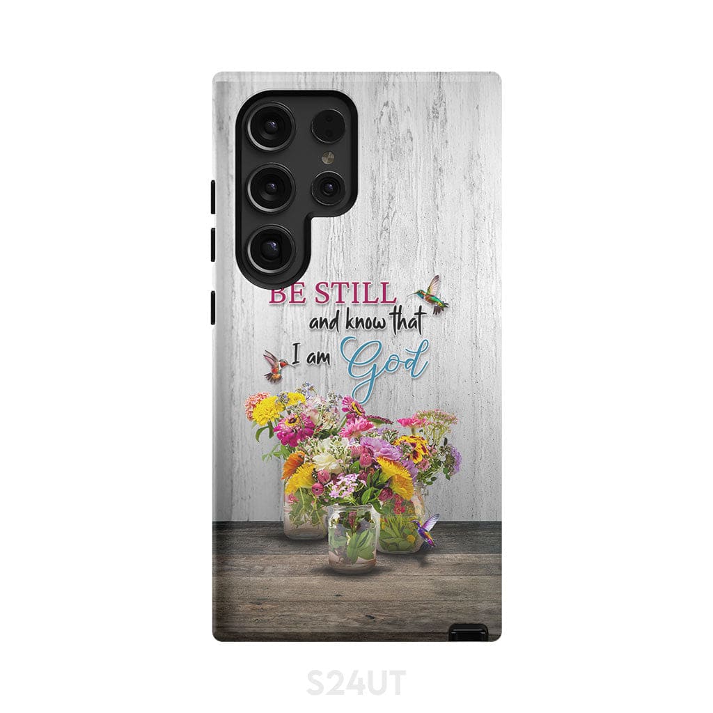 Psalm 46:10 Be Still and Know, Hummingbirds, Vase of Flowers, Phone Case