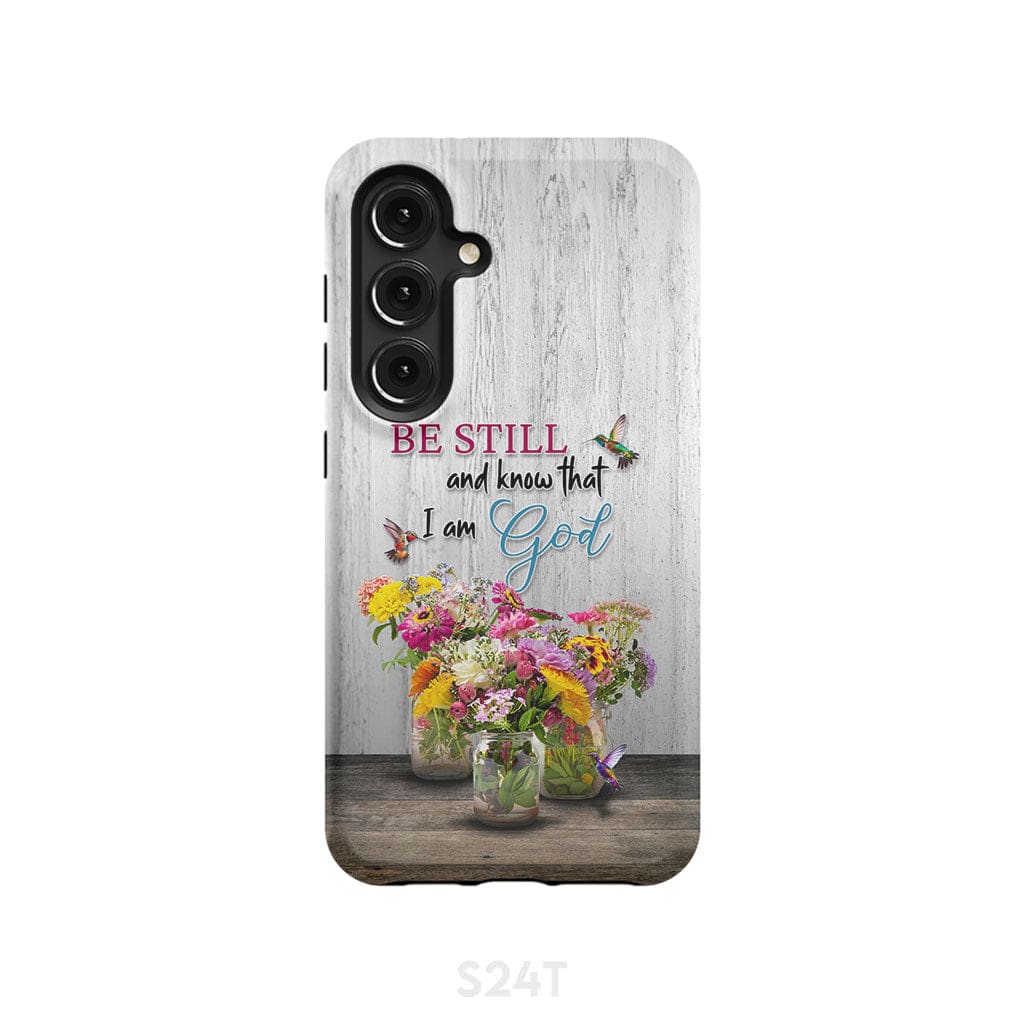 Psalm 46:10 Be Still and Know, Hummingbirds, Vase of Flowers, Phone Case