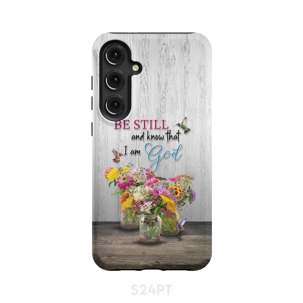 Psalm 46:10 Be Still and Know, Hummingbirds, Vase of Flowers, Phone Case