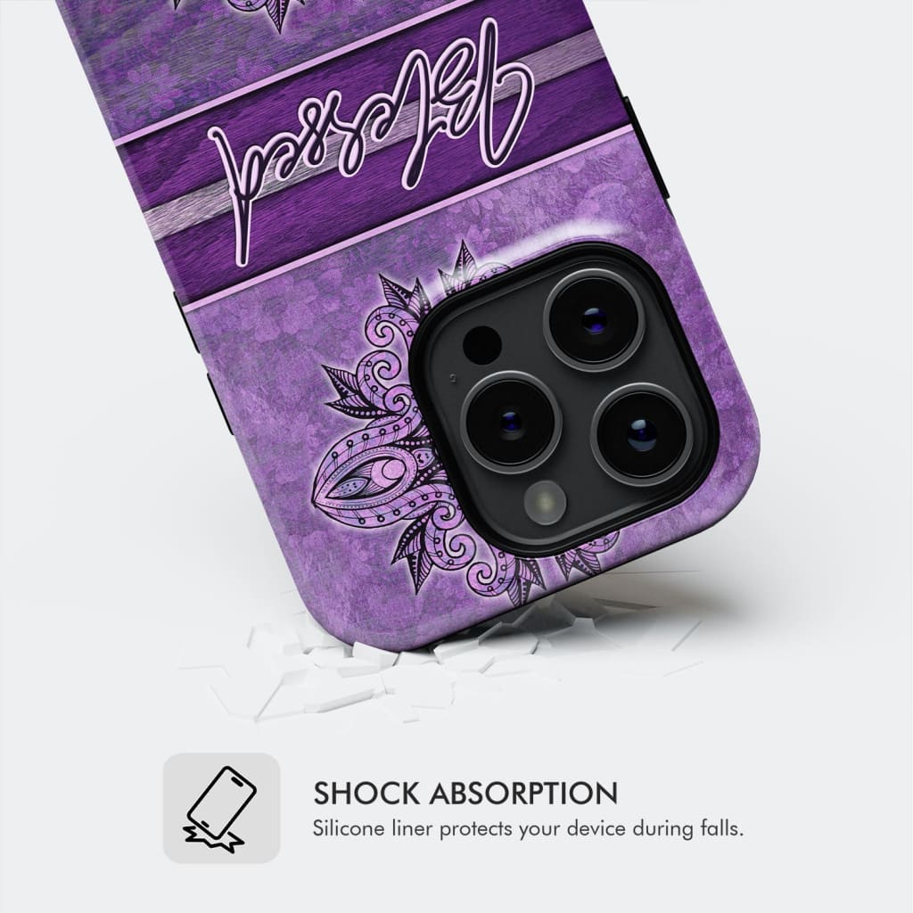 (Purple) Blessed phone case - Christian phone case