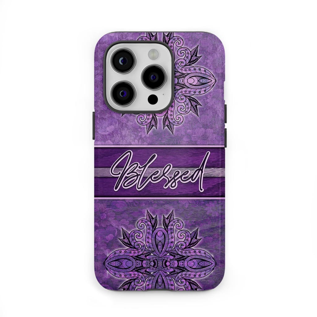(Purple) Blessed phone case - Christian phone case