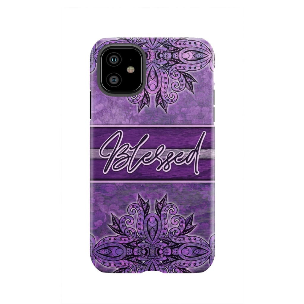 (Purple) Blessed phone case - Christian phone case