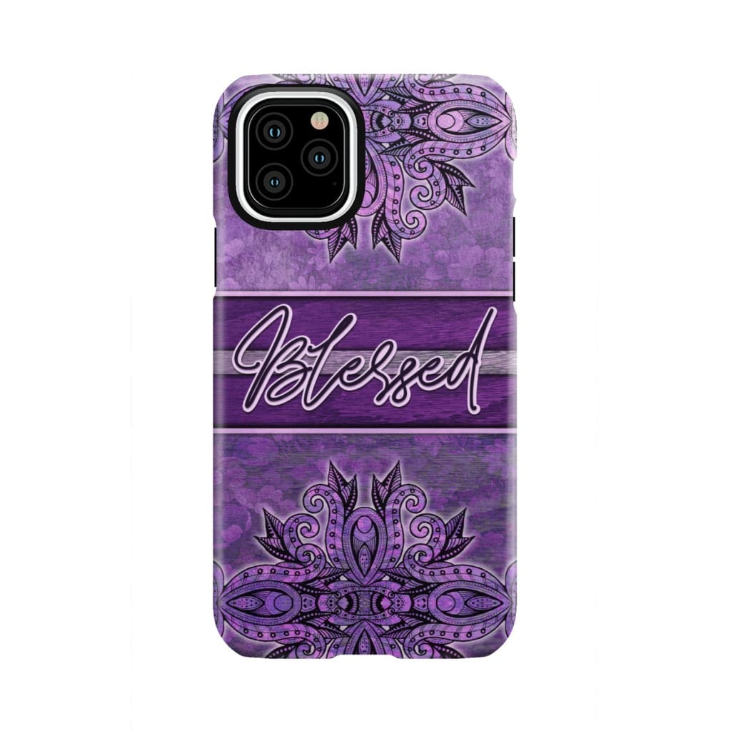 (Purple) Blessed phone case - Christian phone case