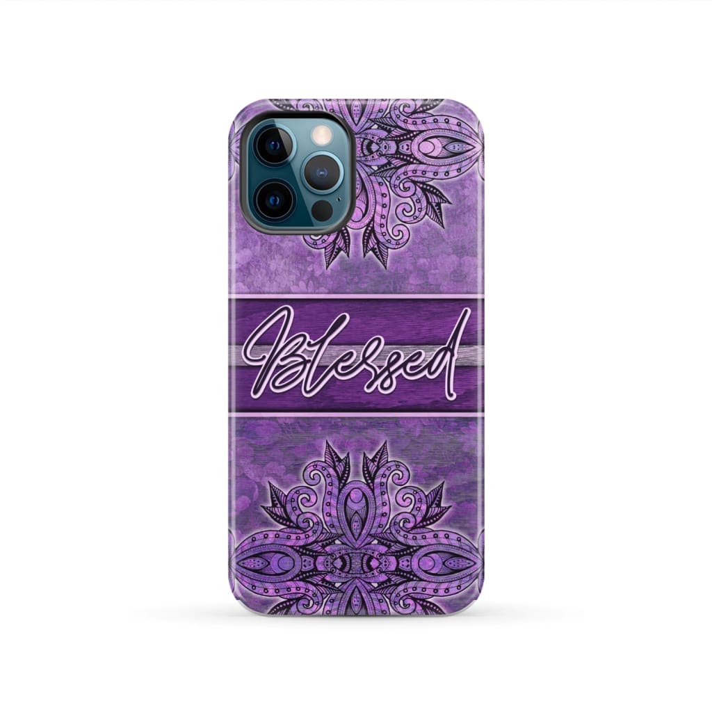(Purple) Blessed phone case - Christian phone case
