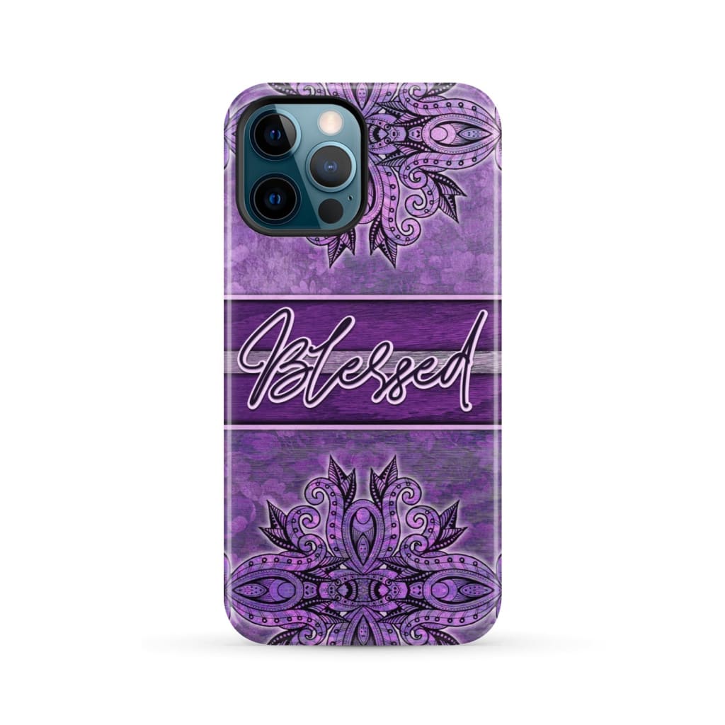 (Purple) Blessed phone case - Christian phone case