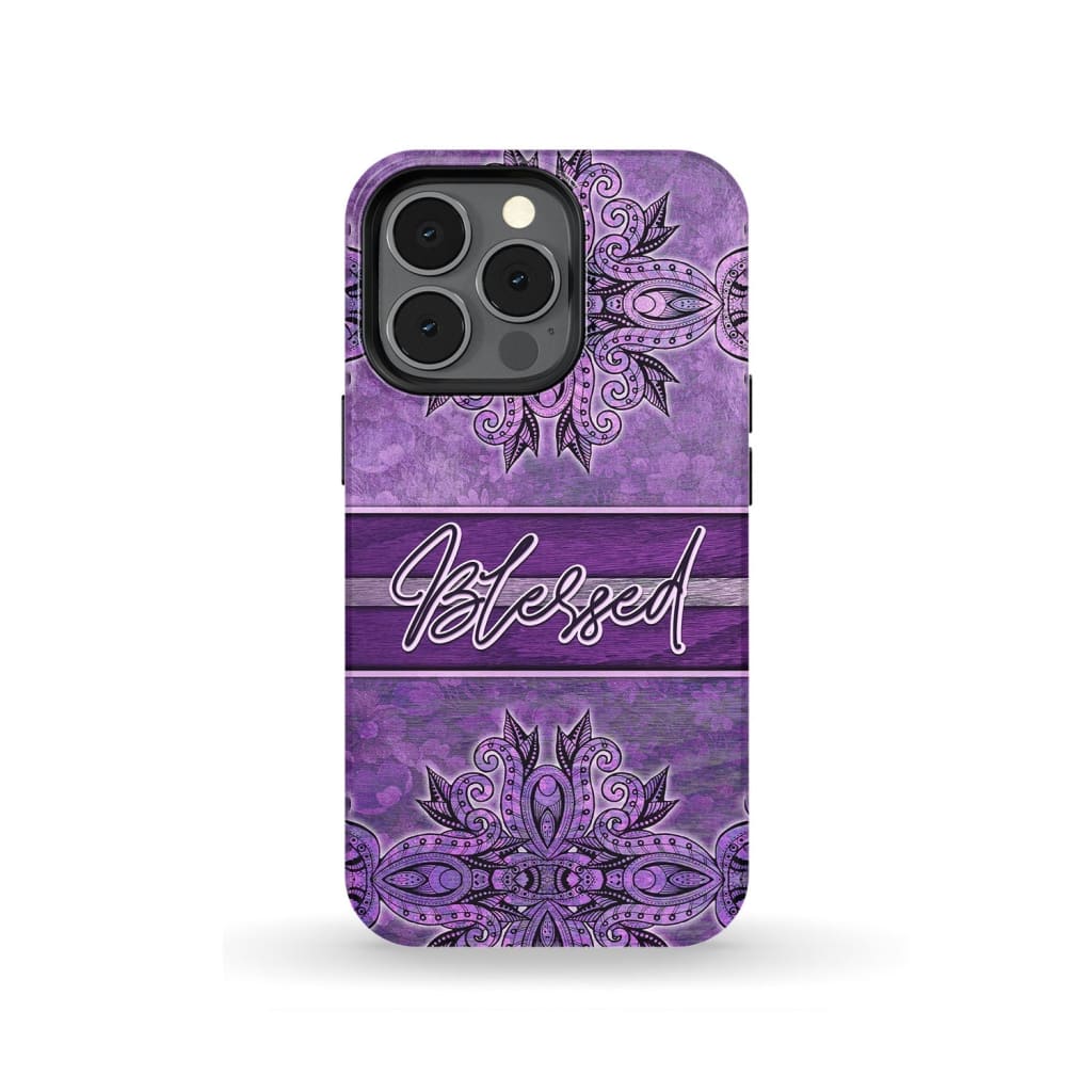 (Purple) Blessed phone case - Christian phone case