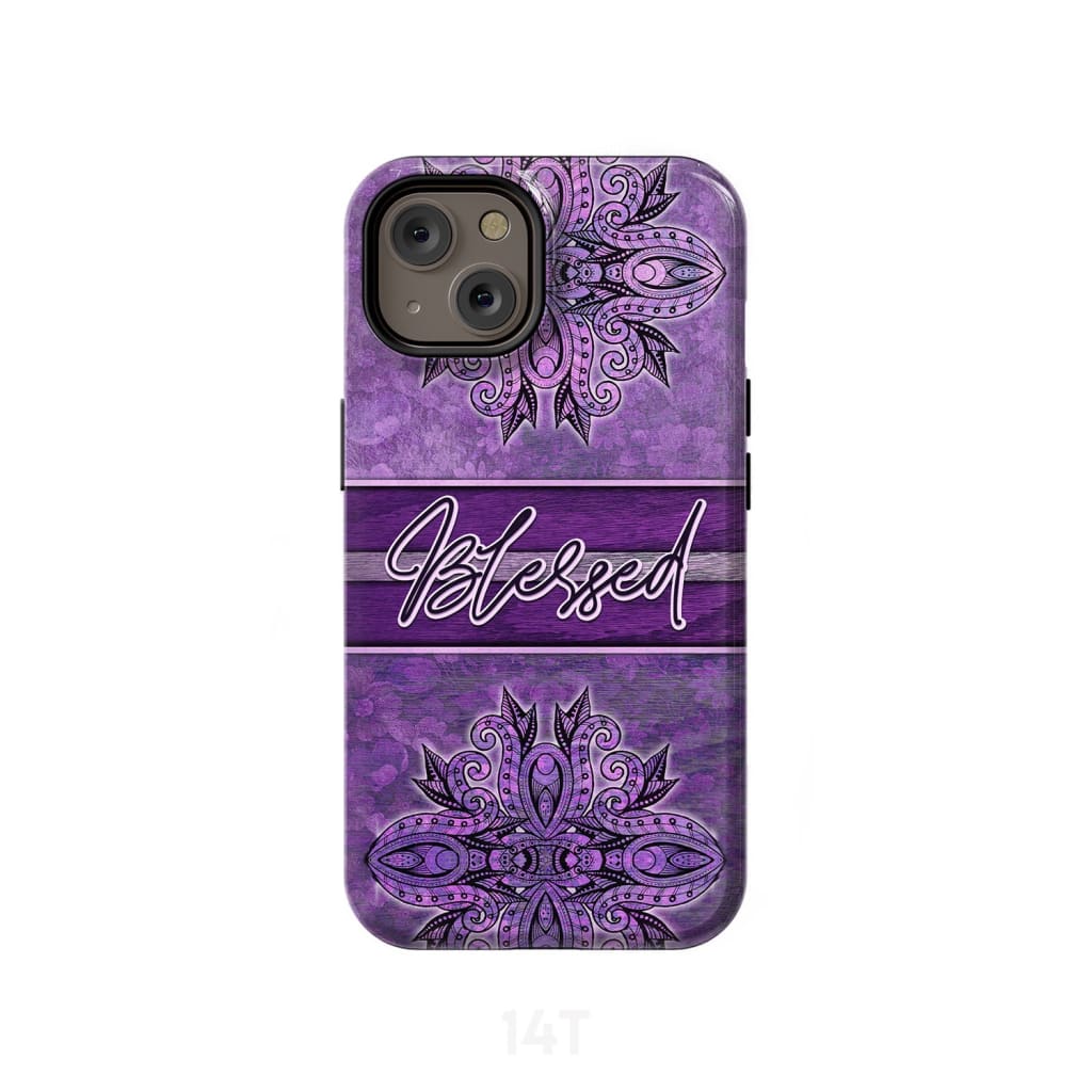 (Purple) Blessed phone case - Christian phone case