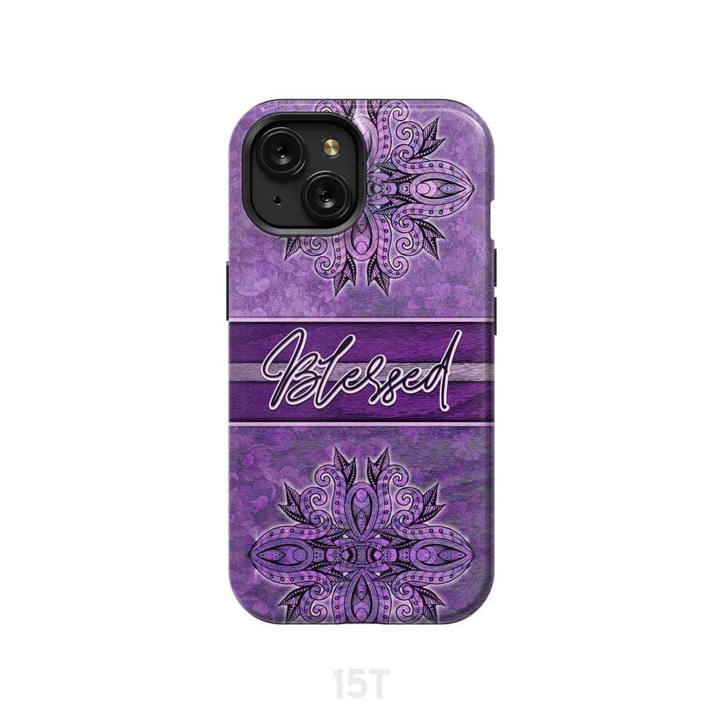 (Purple) Blessed phone case - Christian phone case