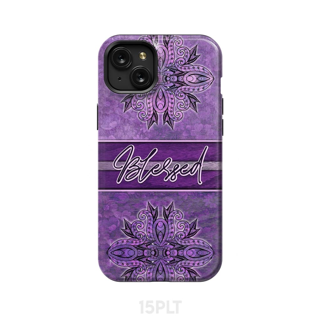 (Purple) Blessed phone case - Christian phone case
