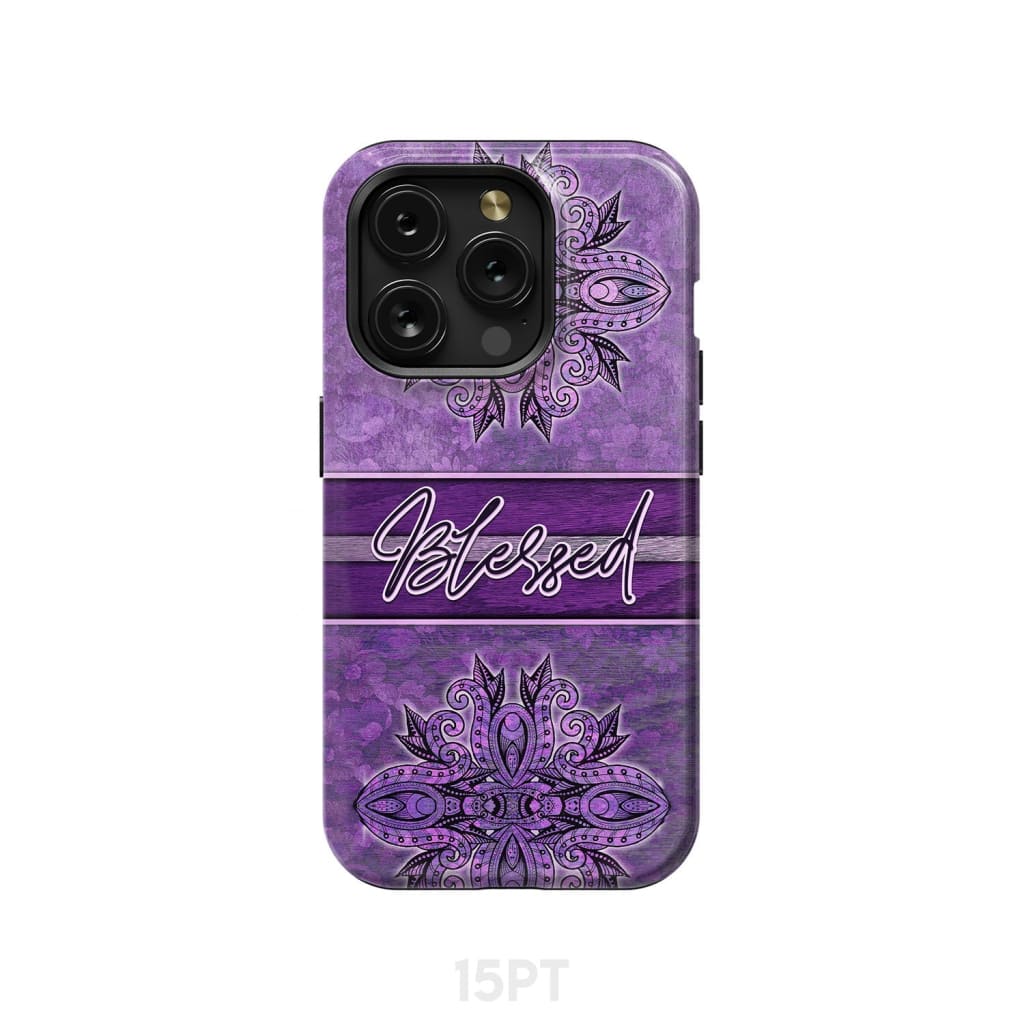 (Purple) Blessed phone case - Christian phone case