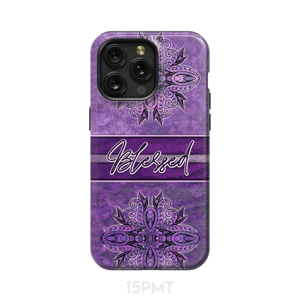 (Purple) Blessed phone case - Christian phone case