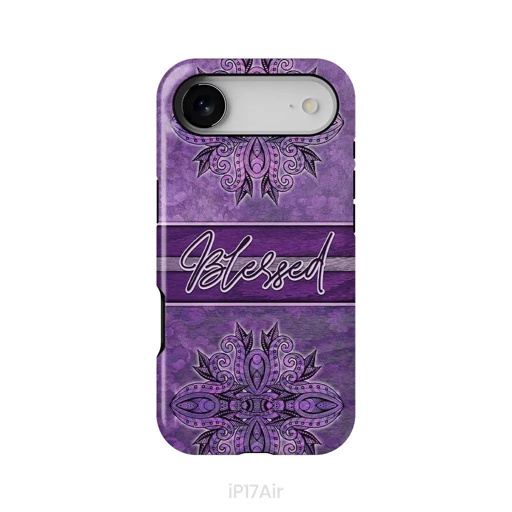 (Purple) Blessed phone case - Christian phone case