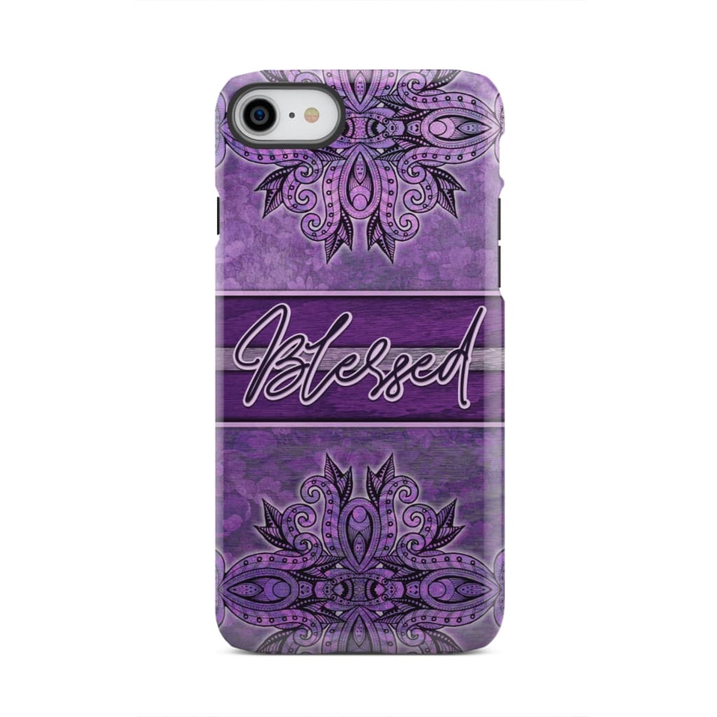(Purple) Blessed phone case - Christian phone case