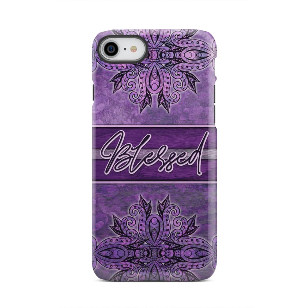 (Purple) Blessed phone case - Christian phone case