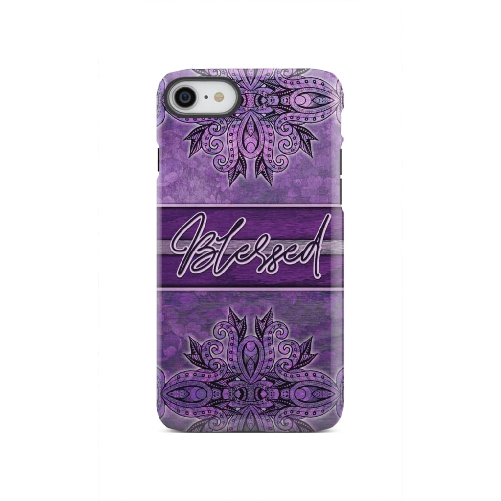 (Purple) Blessed phone case - Christian phone case