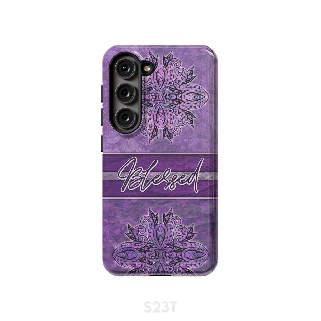 (Purple) Blessed phone case - Christian phone case