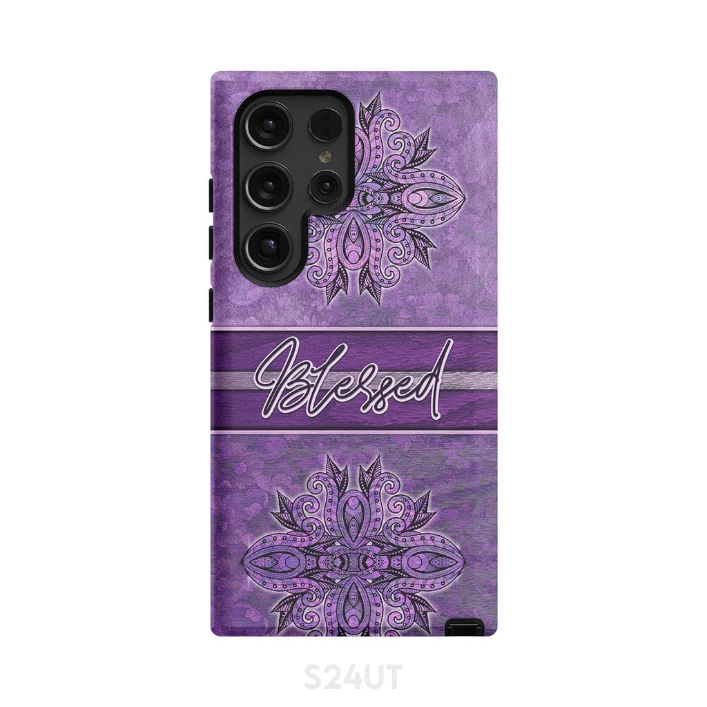 (Purple) Blessed phone case - Christian phone case