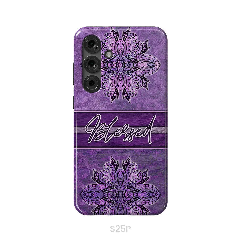 (Purple) Blessed phone case - Christian phone case